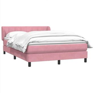 vidaXL Cama Box Spring Con Colch&oacute;n Terciopelo Rosa 160x220 Cm Vidaxl