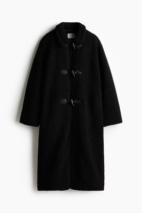 H&M Mantel aus Teddyfleece - Schwarz