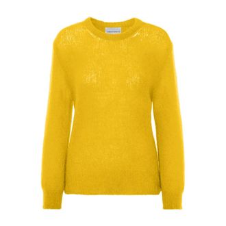 Americandreams Mari Oversized Gebreide Pullover - Dames - Ronde hals truien - Geel - ONE Size - Wol - Truien & Vesten