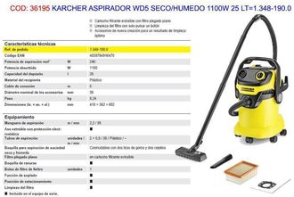 Karcher Dep&oacute;sito Aspirador 25l 1100w Amarillo - 13481900 - Karcher