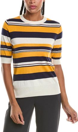 N.Peal N.Peal Superfine Stripe Silk & Cashmere-Blend T-Shirt