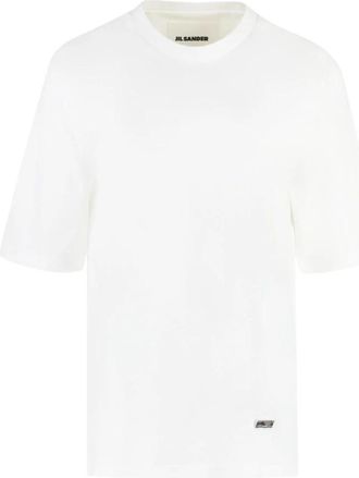 Jil Sander Katoenen Oversized T-shirt - Dames - T-shirts - Wit - L - Katoen - Tops