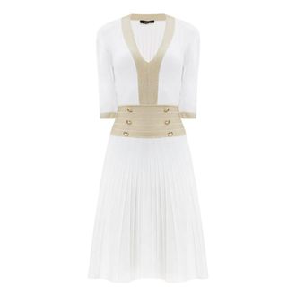 Twinset Short Dresses, female, White, Size: XS Abito in maglia con lurex