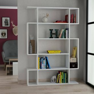 Dmora Librer&iacute;a Marcellin, Biblioteca 4 Estantes, Montaje En Pared, Capacidad Por Estante 25, 110x26x161h Cm Blanco