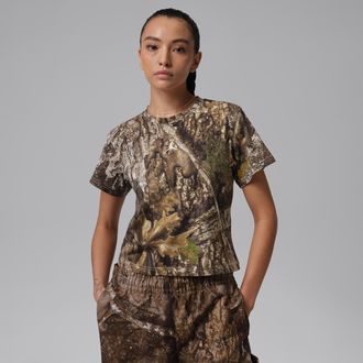 Nike Jordan Womens Jordan Brooklyn Realtree T-Shirt in White | IO9523-133