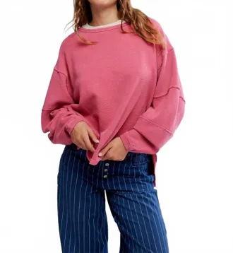 Free People Total Eclipse Tee Top In Hibiscus Pop