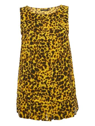 Versace leopard-print top - women - Silk - 44 - Yellow