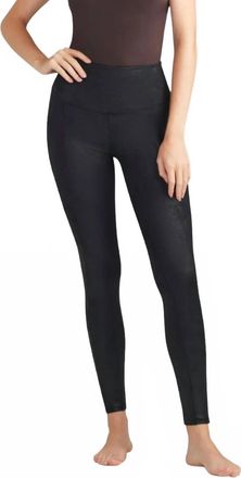Yummie Tummie Faux Leather Legging In Black