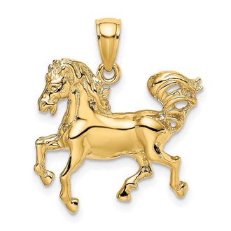 Diamond2Deal 10k Yellow Gold 2-D Horse Charm