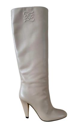 Fendi Beige Leather Boots Size 38
