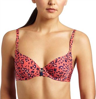 Felina Papillon Demi Contour Bra In Tangelo Cheetah