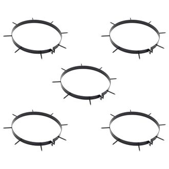 vidaXL Abrazadera De Aerador De C&eacute;sped Con Picos 5 Pcs Negro &Oslash; 320 Mm Vidaxl
