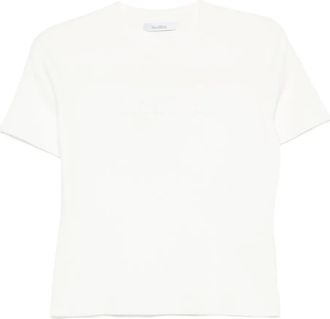 Max Mara T-shirt girocollo a coste - Bianco