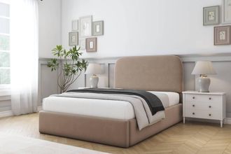 Comfort Beds Diana Plush Bed Frame With Mattress-45 Upholstered in Taupe | Size: Single