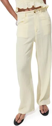 Mango Texture Balloon Pants in Pastel Yellow at Nordstrom, Size 10