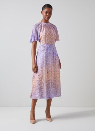 L.k. Bennett Womens Elowen Dresses,Multi Lavender - Purple - Size 14 UK
