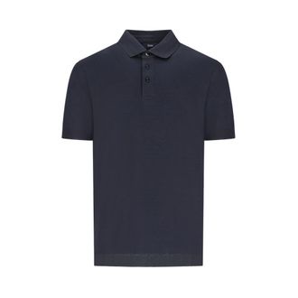 Herno Polo Shirts, male, Blue, Size: 2XL Jersey Knit Effect Polo Shirt