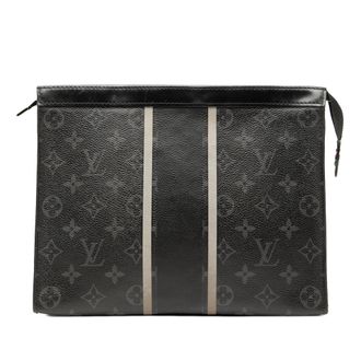 Louis Vuitton Pre-owned Womens Fujiwara Monogram Eclipse Flash Pochette Voyage Mm - Black Textile - One Size