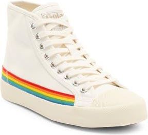 Gola Coaster Rainbow Drop High Top Sneaker in Off White/Multi at Nordstrom Rack, Size 5