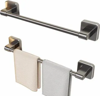 OEM Toallero Sin Taladro - Barra Para Toallas - 42 Cm De Largo - Amplio - Barra Individual - Metal Gris