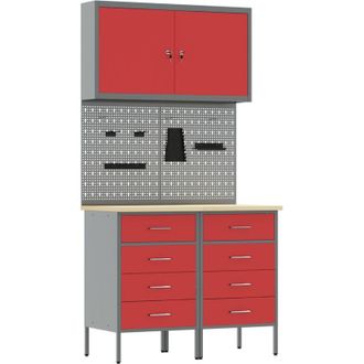 vidaXL Set di attrezzi 5 pezzi in acciaio rosso vidaXL