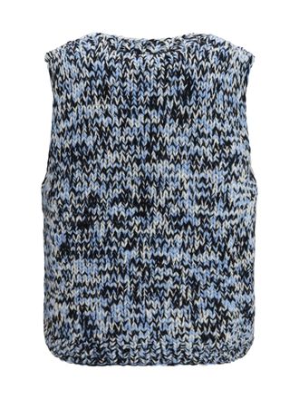 Ganni Wool Cherry Intarsia Tank Top - Blue