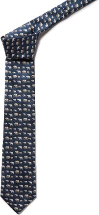 Oliver Brown Italian Silk Elephant Tie - Navy