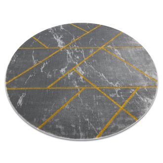 RugsX Alfombra Emerald Exclusivo 1012 Circulo - Glamour, Elegante M&aacute;rmol, Geom&eacute;trico Gris / Oro Grey Circulo 200 Cm