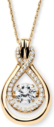 Palm Beach Jewelry 1.25 TCW CZ in Motion Drop Necklace 14k Gold-plated Sterling Silver