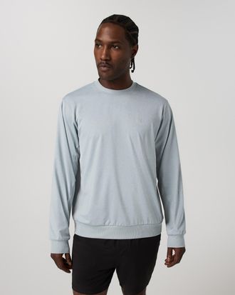 Vuori Clothing Sunday Crew Neck Shirt | Blue Haze Heather | Medium