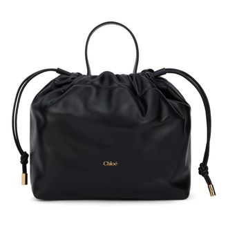 Chlo&eacute; Chain Drawstring Bucket Bag - female - Chlo&eacute; - Bucket Bags - Black - ONE SIZE - Bags
