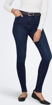 Only Skinny-fit-Jeans ONLY ONLPAOLA HW SK DNM AZGZ878, Damen, Gr. XS (34), L&auml;nge 32, blau (dunkelblau denim), Denim/Jeans, Obermaterial: 98% Baumwolle, 2% 