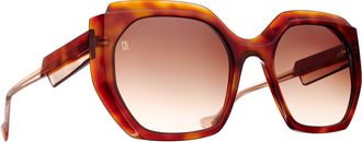 Caroline Abram Tortoiseshell Patrizia Geometric Acetate Sunglasses