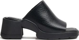 Miista Slippers met blokhak en open neus - Zwart