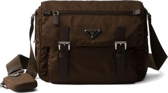 Prada Borsa a tracolla con logo - Marrone