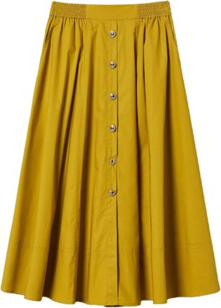 Twin-Set Midi Flared Button Down Front Skirt