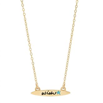 Jessica Elliot Womens Enamel Small Surfboard Necklace - Wish In Gold