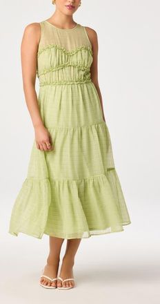 ASTR the Label Adrianne Tiered Dress in Green at Nordstrom, Size X-Large