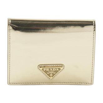 Prada Metallic Calfskin Wallet - female - Prada - Wallets & Cardholders - Yellow - ONE SIZE - Accessories