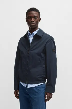 Boss Orange by Hugo Boss Outdoorjacke BOSS ORANGE Ocrush, Herren, Gr. 46, blau (dunkelblau404), Web, Obermaterial: 98% Baumwolle, 2% Elasthan, unifarben, relaxed fit h&uuml;ftlang,