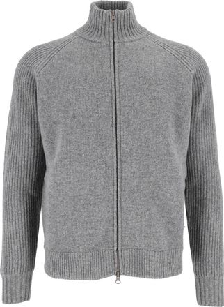 L.B.M. 1911 Maglie Drop S High Ribbed Collar Zip-Through Knit