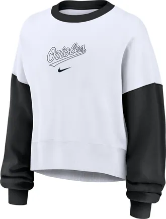 Nike Baltimore Orioles Primary Nike Womens MLB Pullover Crew in White | 01D7064NOLE-9HV