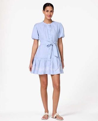 Kate Spade New York Embroidered Chambray Shirt Dress