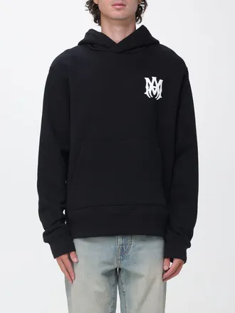 Amiri Felpa con cappuccio in cotone con logo a contrasto