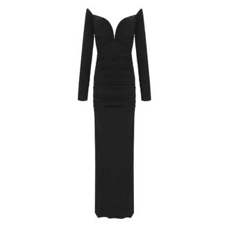Elisabetta Franchi Dames, Jurken, Zwart, Maat: S Viscose