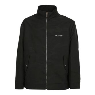 Valentino Black Jacket with Embroidered Logo - male - Valentino - Light Jackets - Black - L - Jackets