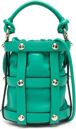 Ferragamo caged-design bucket bag - women - Calf Leather - One Size - Green