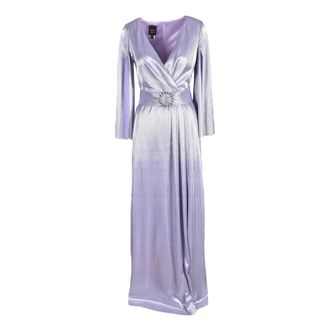 Access Fashion Cape-Stijl Jurk - Dames - Avondkleed - Paars - XL - Polyester - Kleedjes
