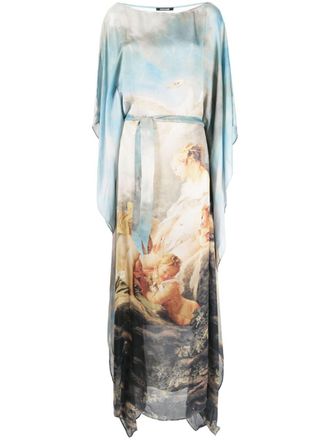 Roberto Cavalli graphic-print long dress - Neutrals