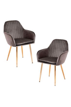 Regalos Miguel Regalos Miguel - Packs Sillas Comedor - Pack 2 Sillas Chic Golden - Gris Oscuro